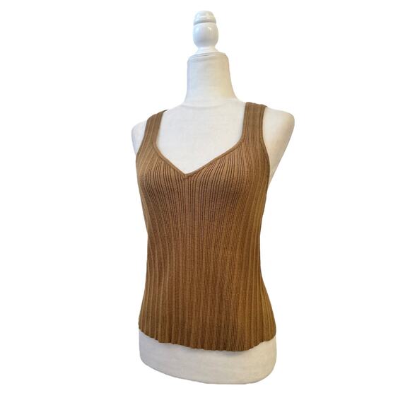 Forever 21+ Womens Plus Size 1X Ribbed Sleeveless Tank Top Brown/Olive - Picture 3 of 8
